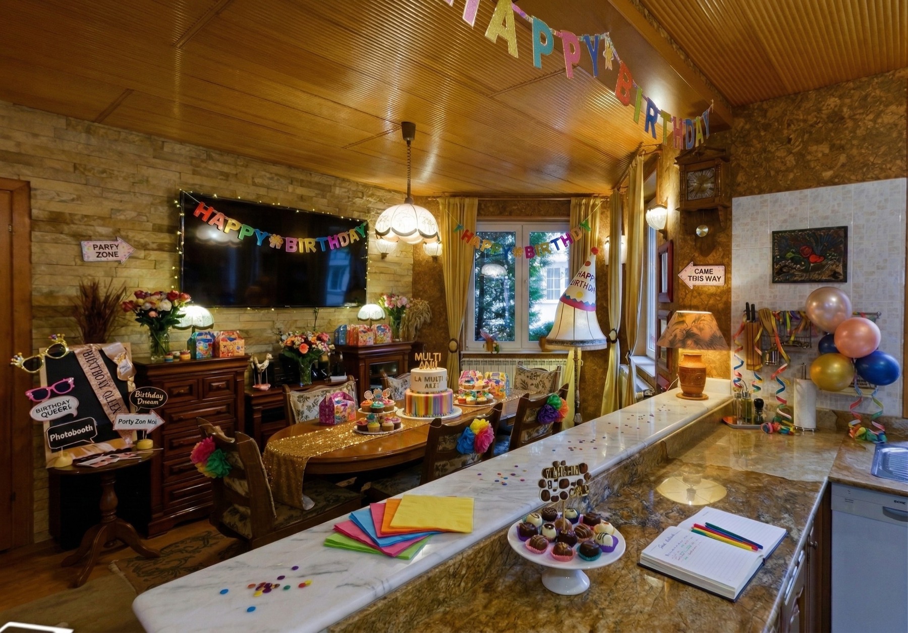 Villa pyntet til en mærkedag hos Forest Retreat Villas