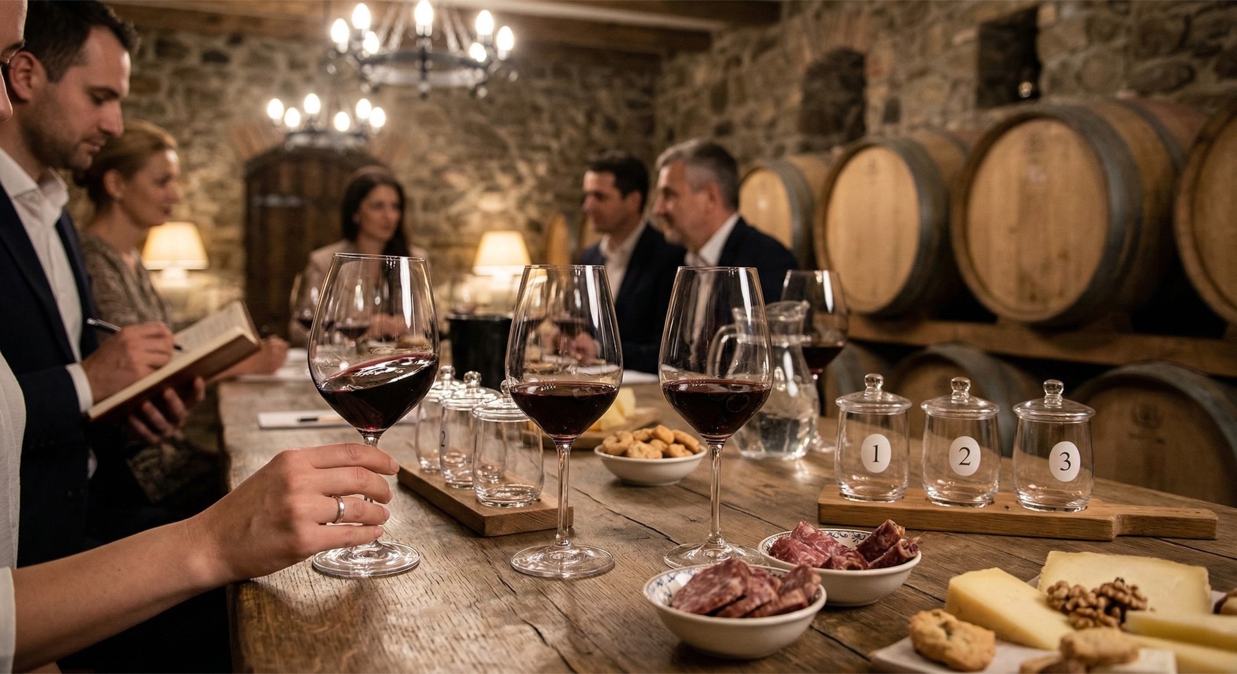 Vinsmagning på en vingård nær Bușteni