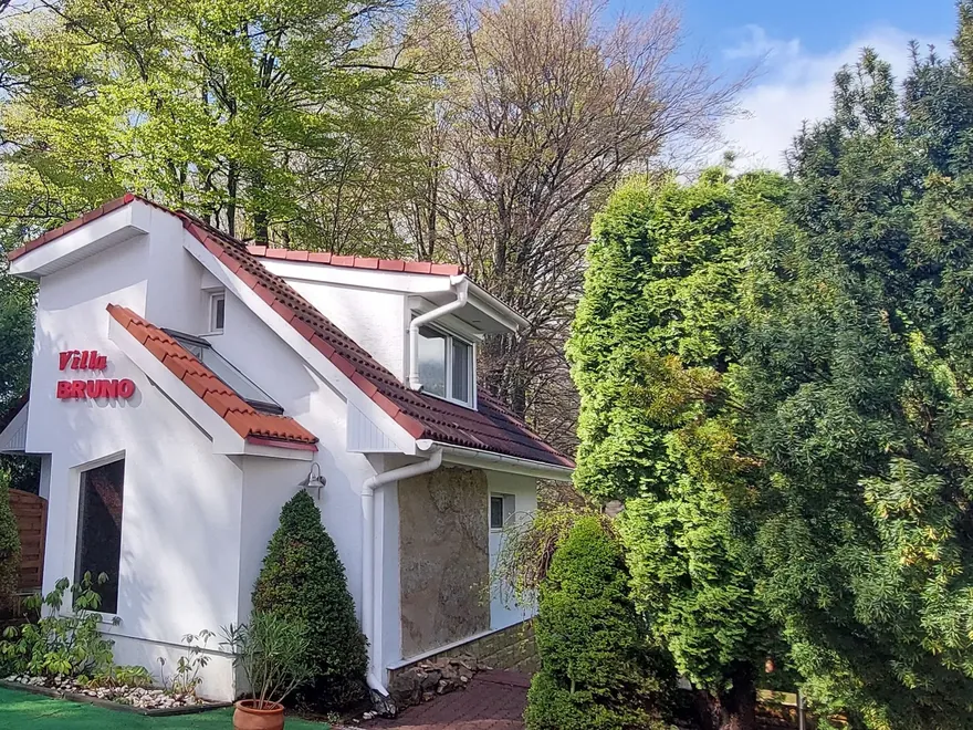 Vila BRUNO, exterior primăvara, la marginea pădurii din Bușteni