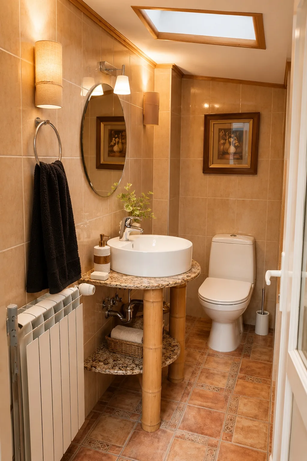 toaleta-serviciu-lavoar-bambus-granit-luminator-vila-elena-cazare-lux-busteni-forest-retreat-villas